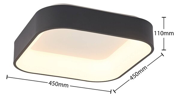 Lampa sufitowa LED Aleksi Arcchio, możliwość ściemniania, czarny, kuchnia, metal, nowoczesny