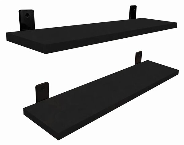 Dwie czarne półki ścienne w klasycznym stylu 50 cm G5-A30