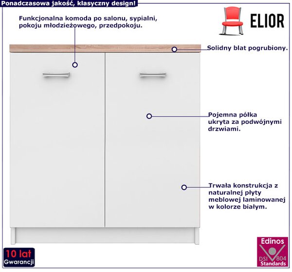 Biała komoda z półkami L2-F68
