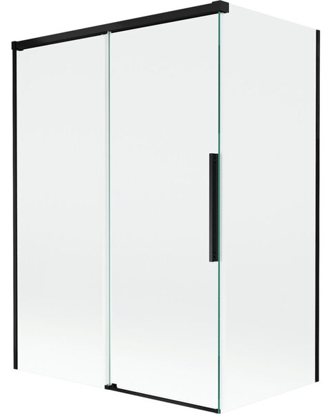 Mexen Rox parawan nawannowy 2-skrzydłowy rozsuwany 120 + 70 x 150 cm, transparent, czarny - 8C9-120-070-70-00