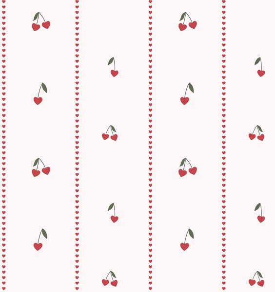 Tapeta do pokoju dziecięcego Wisienki pink