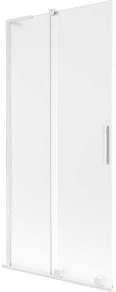 Mexen Velar L parawan nawannowy 2-skrzydłowy rozsuwany 90 x 150 cm, szron, biały - 896-090-003-31-20