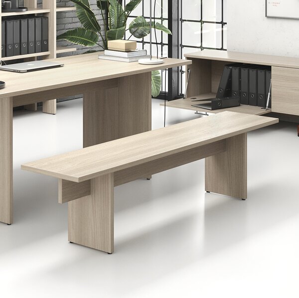 Ławka SOLID, 1800 x 400 x 443 mm, naturalny dąb