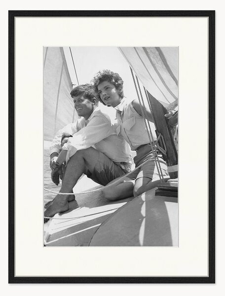 Oprawiony druk cyfrowy John & Jackie Kennedy Sailing