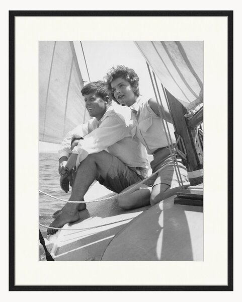 Oprawiony druk cyfrowy John & Jackie Kennedy Sailing
