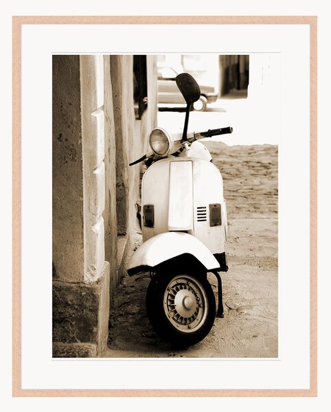Oprawiony druk cyfrowy Retro Scooter