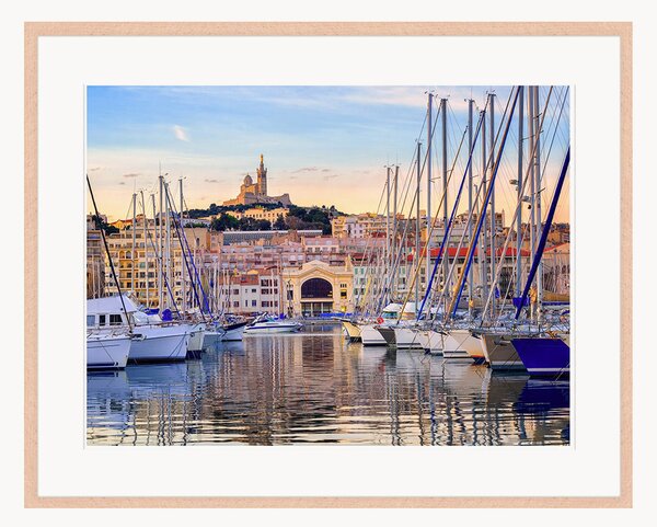 Oprawiony druk cyfrowy Old Port Of Marseilles