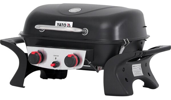 Grill ogrodowy gazowy YATO YG-20005 Yake Czarny 5 kW 47 x 37 cm