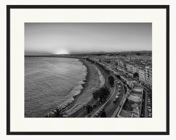 Oprawiony druk cyfrowy City Of Nice At Sunset