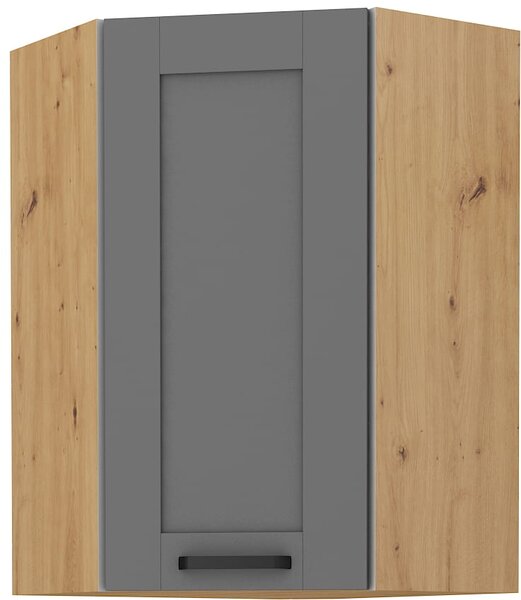 Szafka kuchenna wisząca górna narożna LUNA 58x58 GN-90 1F Szary/Dąb Artisan