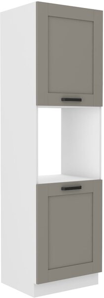 Wysoka szafka słupek na piekarnik LUNA 60 DP-210 2F Gliniasty Szary/Biały