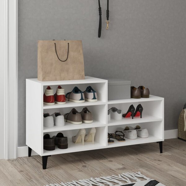 Półka na buty, biały, 102x36x60 cm, materiał drewnopochodny