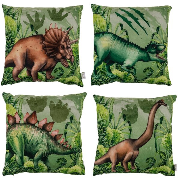 Poduszka dekoracyjna TRICERATOPS 40x40 cm, zielona
