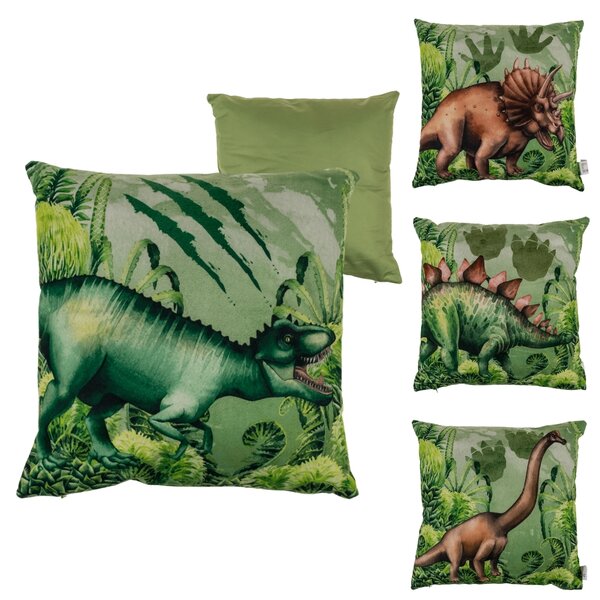 Poduszka dekoracyjna TRICERATOPS 40x40 cm, zielona