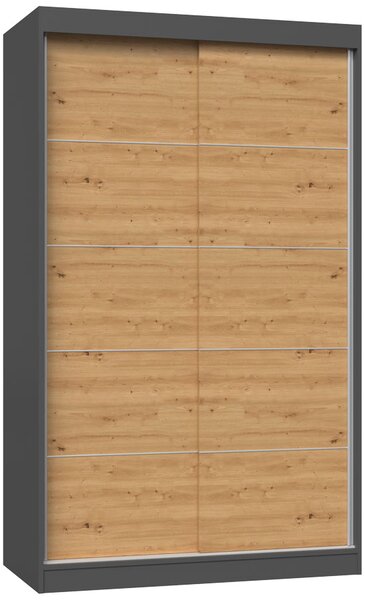 Szafa ze szprosami 120 cm dąb artisan antracyt L6-W74