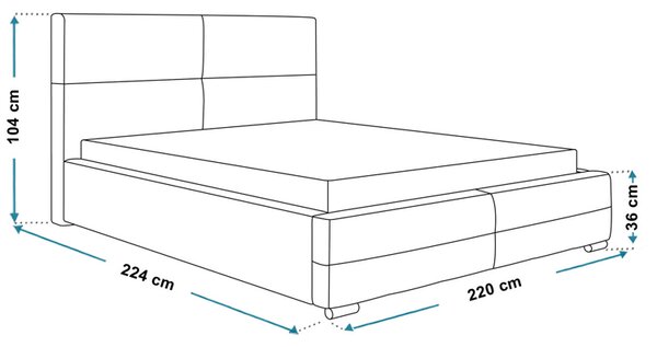 Zielone tapicerowane łóżko 200x200 L7-K51