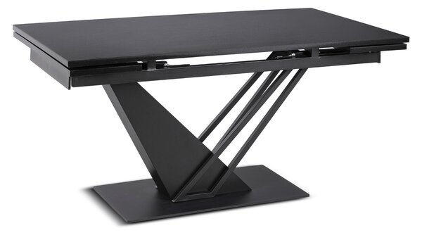 Stół Rozkładany Prostokątny REX 160-220 cm Czarny do Jadalni Nowoczesny Loft