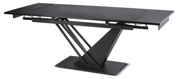 Stół Rozkładany Prostokątny REX 160-220 cm Czarny do Jadalni Nowoczesny Loft