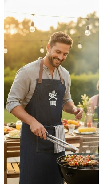Fartuch kuchenny BBQ Jeans, 70 x 80 cm