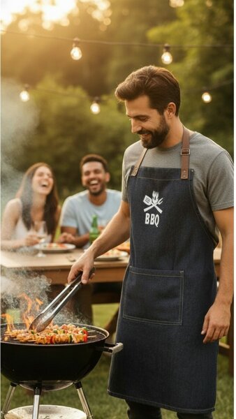 Fartuch kuchenny BBQ Jeans, 70 x 80 cm