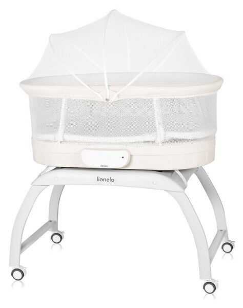 Łóżeczko LIONELO z wagą i funkcją kołyski Coral White