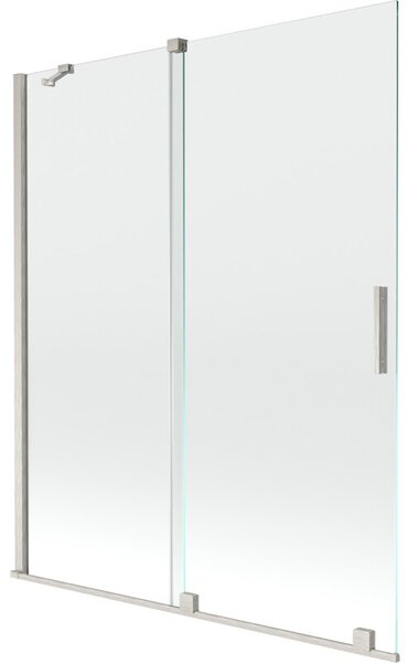Mexen Velar parawan nawannowy 2-skrzydłowy rozsuwany 140 x 150 cm, transparent, nikiel szczotkowany - 896-140-000-01-97