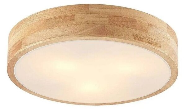 Lampa Sufitowa Lindby, Tanju, ściemnialny, drewniany, salon, drewno, dworkowy | rustykalny