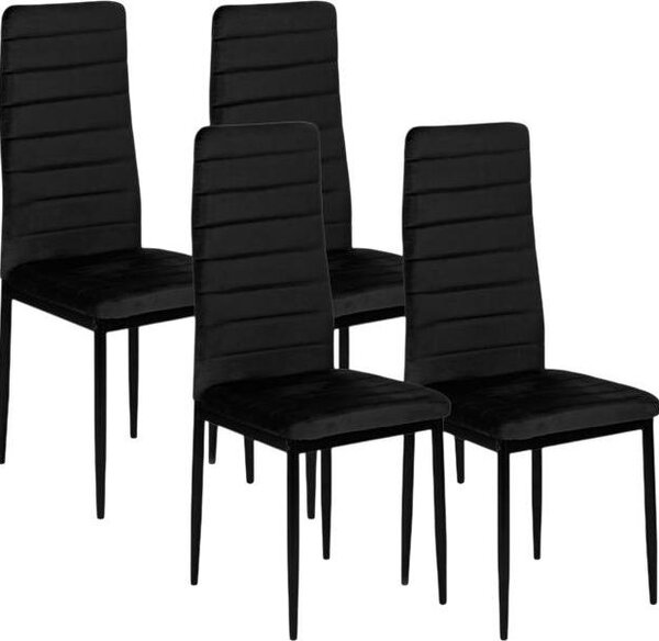 Ekspand | Krzeso do jadalni LR-1494 - Czarne - Ergonomiczne - Welurowe - Nowoczesny design