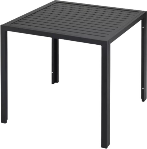 Stó ogrodowy Fioren - Stó ogrodowy - Stó do jadalni na zewntrz - Stó tarasowy odporny na warunki atmosferyczne - Prostoktny stó aluminiowy - 75 × 75 × 73 cm - Do ogrodu i ogrodu - Czarny