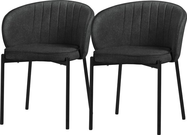 ML-Design zestaw 2 krzese do jadalni antracytowe krzesa kuchenne z obiciem z tkaniny metalowe nogi oparcie krzesa do salonu tapicerowane krzesa do jadalni i kuchni