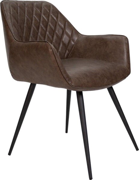 Nowoczesne krzeso do jadalni Cose – sztuczna skóra w kolorze taupe – metalowe nogi – pojedyncze krzeso – wysoko siedziska 49 cm – 1 sztuka