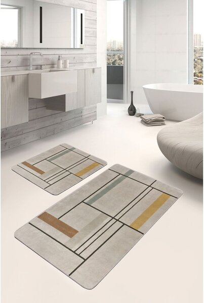 Jasnobrązowe dywaniki łazienkowe zestaw 2 szt. 60x100 cm – Mila Home
