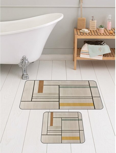 Jasnobrązowe dywaniki łazienkowe zestaw 2 szt. 60x100 cm – Mila Home