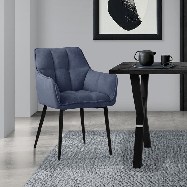 Krzeso do jadalni ML-Design z tkaniny rcznikowej, niebieskie, z grubym tapicerowanym siedziskiem