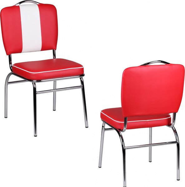Krzeso do jadalni American Diner 50s retro czerwone biae