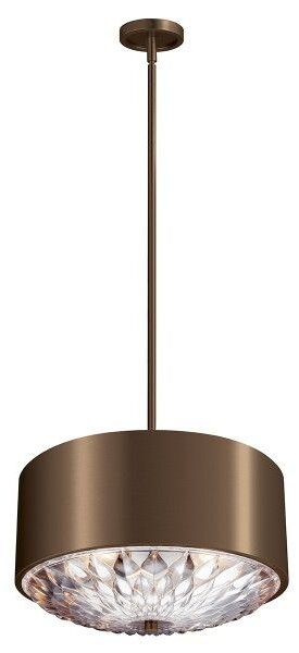 Dekoracyjna lampa wisząca Botanic - brązowy klosz, szklane detale