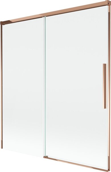 Mexen Rox parawan nawannowy 2-skrzydłowy rozsuwany 150 x 150 cm, transparent, różowe złoto - 8C9-150-001-60-00