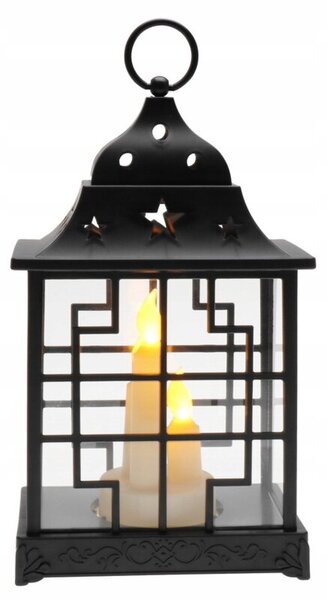 Lampion LED znicz na baterie świeca efekt płomienia świeczka latarnia 10216