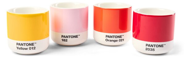 Zestaw 4 Termicznych Kubków PANTONE Macchiato Cup YELLOW – RED – ORANGE – LIGHT PINK