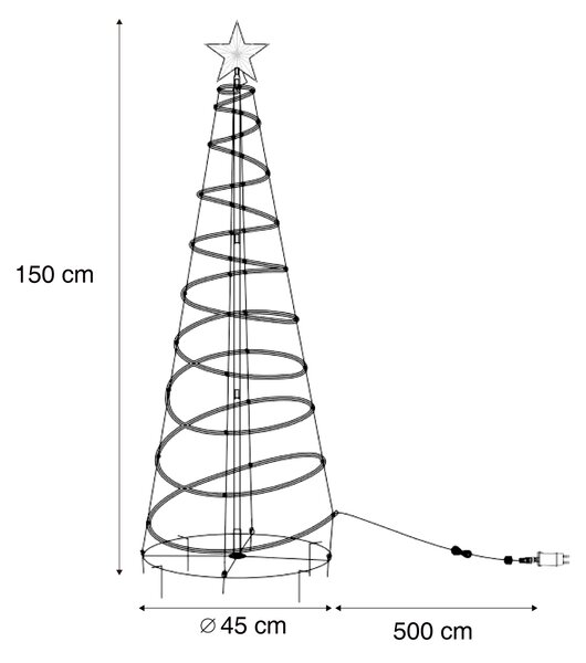Choinka biała z LED IP44 - Puno