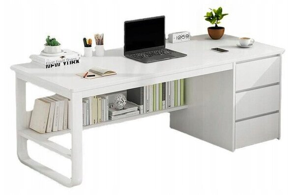 Biurko komputerowe loft biaÅe 3 pÃ³Åki skandynawskie nowoczesne 120 cm