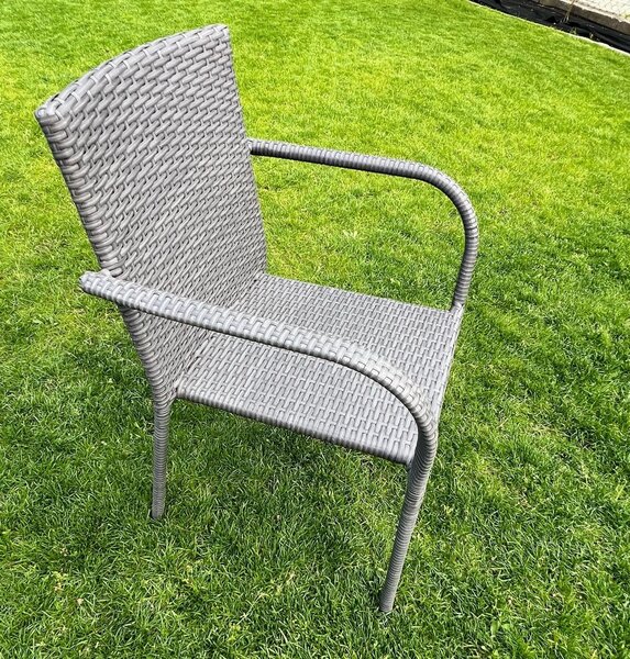 Krzesło ogrodowe z szarego technorattanu Sottile