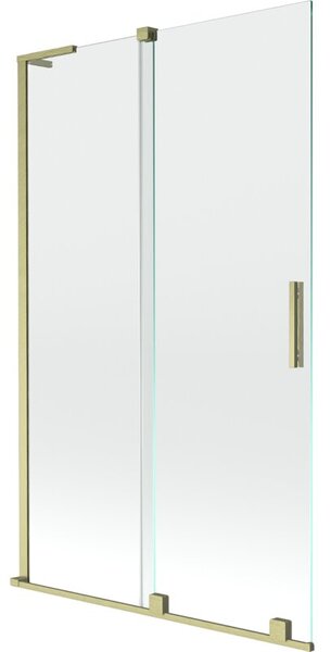 Mexen Velar L parawan nawannowy 2-skrzydłowy rozsuwany 110 x 150 cm, transparent, złoty szczotkowany - 896-110-003-01-55