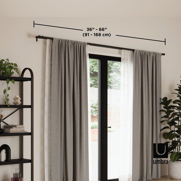 Stalowy podwójny regulowany karnisz 91 - 168 cm Cappa – Umbra