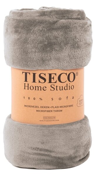 Ciemnoszary koc z mikropluszu Tiseco Home Studio, 220x240 cm