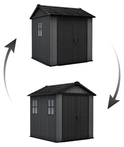 Domek ogrodowy Keter Newton Plus wide 7x7,5 szary, z podłogą