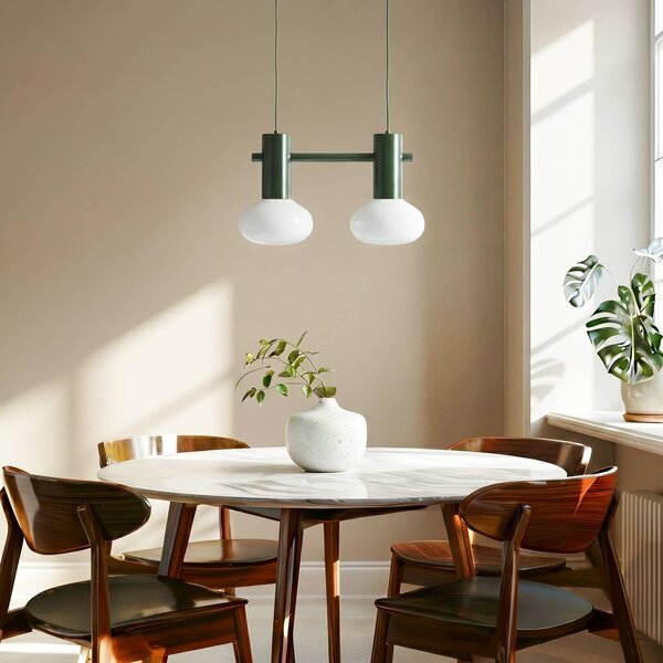 Lampa wisząca szklana Flo ALDEX, możliwość ściemniania, zielony, salon / jadalnia, metal, design