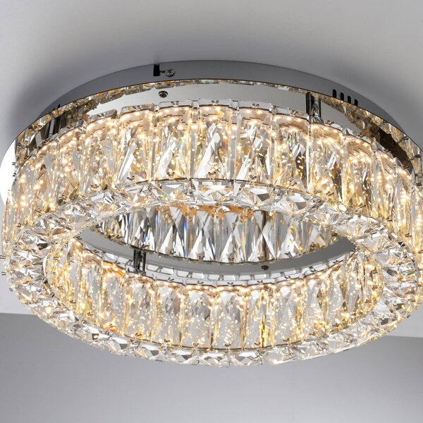 JUST LIGHT. GmbH Lampa sufitowa kryształowa Kulunka, możliwość ściemniania, chromowy / srebrny, salon / jadalnia, metal