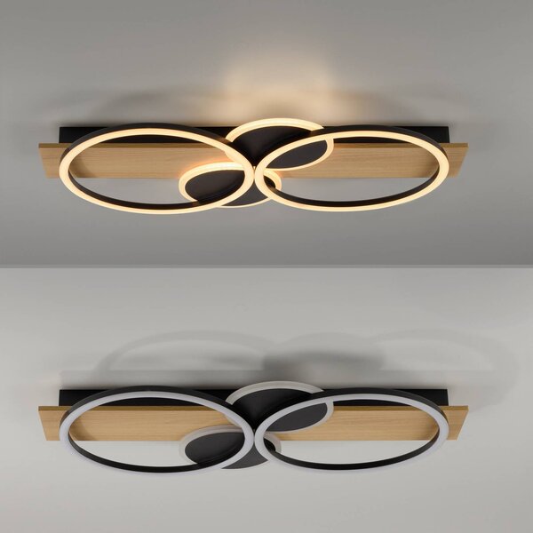 JUST LIGHT. GmbH Lampa sufitowa Trooper, jasne drewno, salon / jadalnia, drewno, nowoczesny