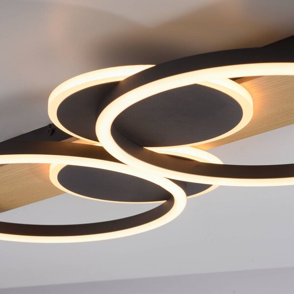 JUST LIGHT. GmbH Lampa sufitowa Trooper, jasne drewno, salon / jadalnia, drewno, nowoczesny
